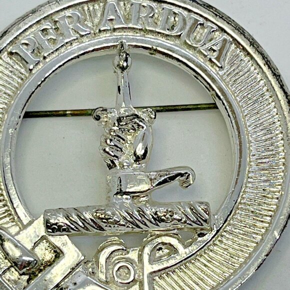 Vintage Pewter Per Ardua 'Through Difficulty' Scottish Irish Clan Pin Ren Fair - Picture 3 of 12